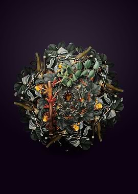 Carob Flower Fruit Wreath