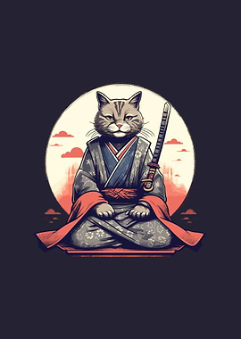 cat samurai japan