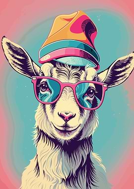 Whimsical Goat Pastel