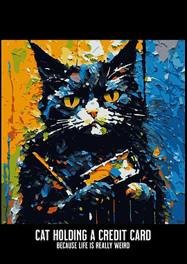 Cat Credit Card Painting