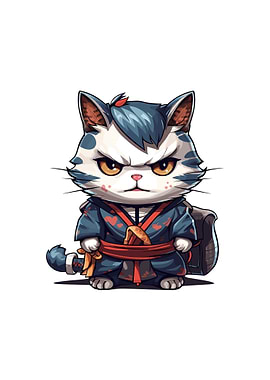 cat samurai japan