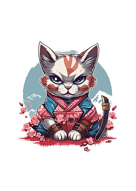 cat samurai japan