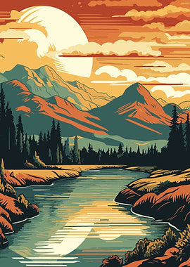 Retro Mountain Vintage