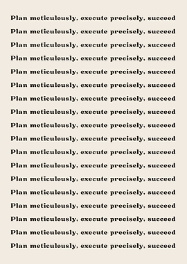 Plan meticulously execute