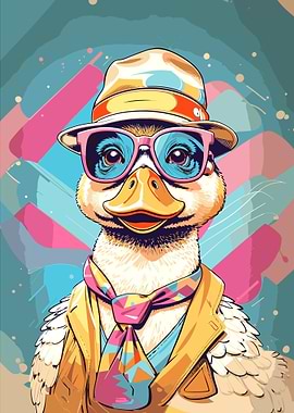 Colorful Whimsical Duck