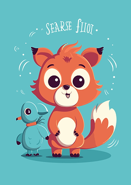 cute fox animal cartoon