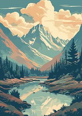 Retro Mountain Vintage