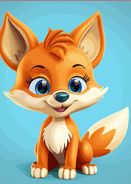 cute fox animal cartoon