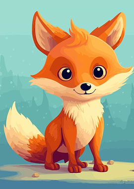 cute fox animal cartoon