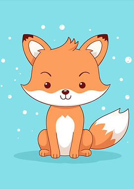 cute fox animal cartoon