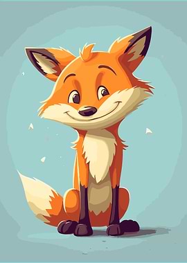 cute fox animal cartoon