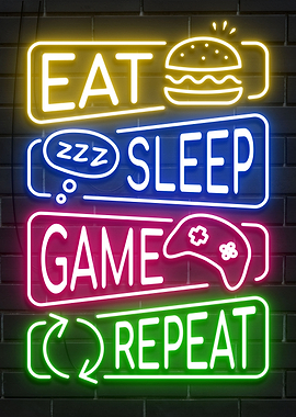 Neon Gaming Funny Quote