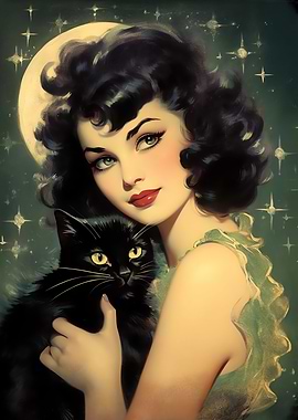 Halloween Black Cat Witch