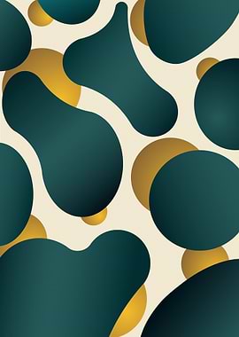 Cow print green and gold