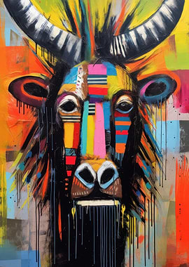 Abstract Wildebeest Art