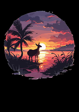 Animals goats sunset goat