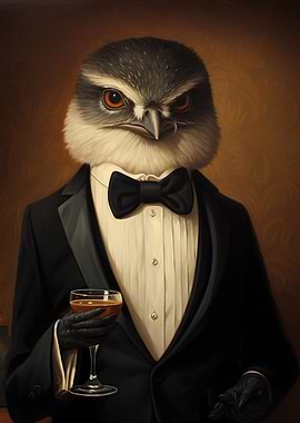 bird standing in a suit