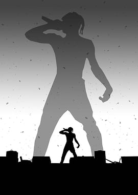concert rapper silhouette