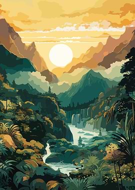 Mountain Rainforest River