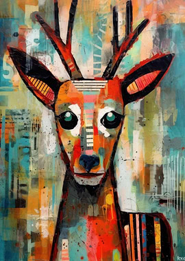 Abstract Deer Portrait