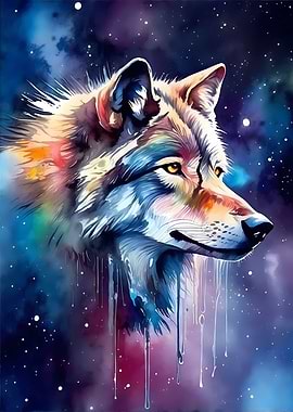 Watercolor wolf