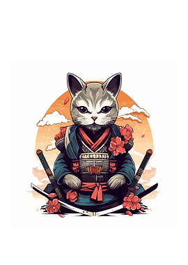 cat samurai japan