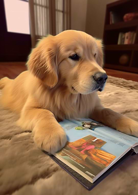 Golden Reader Wall Art