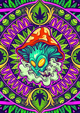 Alien Cannabis Mandala