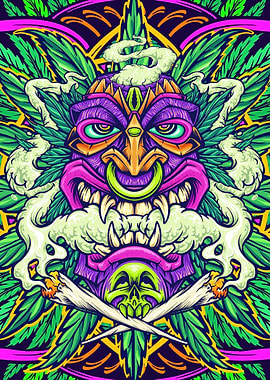 Psychedelic Tiki Mask