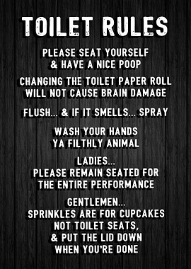 Toilet Rules Funny