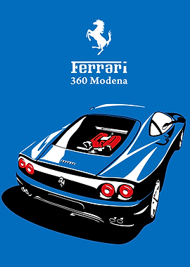 額縁 Displate YellowFerrari Limited Poster Yellow Ferrari' Poster, picture, metal print, paint by Lee