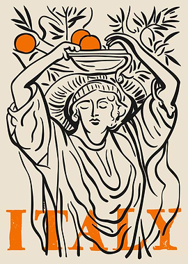 Line Art ITALY Poster