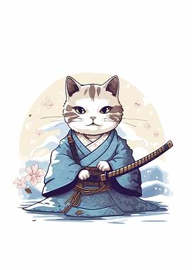 cat samurai japan
