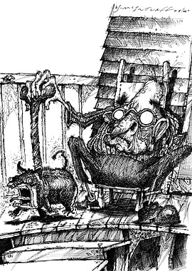 Country Porch and Old Man