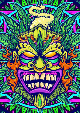 Psychedelic Tiki Mask