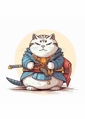 cat samurai japan