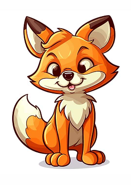 cute fox animal cartoon