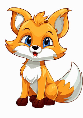 cute fox animal cartoon