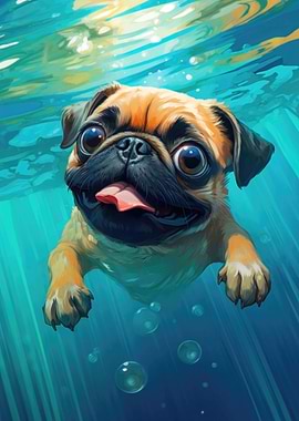 Swimming Pug