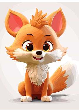 cute fox animal cartoon
