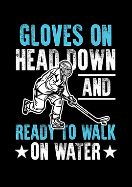 Ice Hockey Gloves On