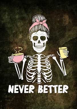 Messy Bun Skeleton Girl