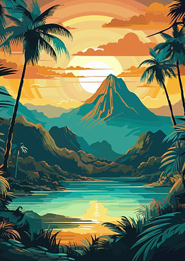 Rainforest Mountain Sunset