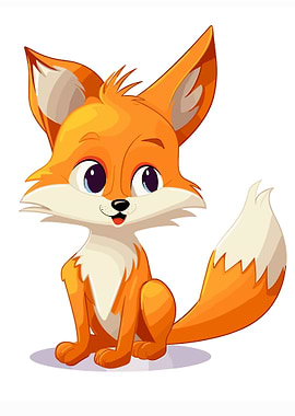 cute fox animal cartoon