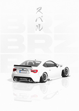 White Subaru BRZ Stance