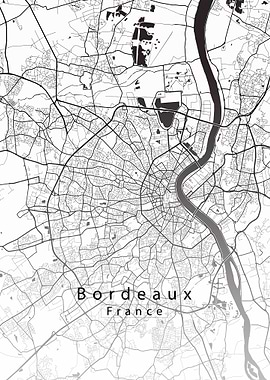Bordeaux France City Map
