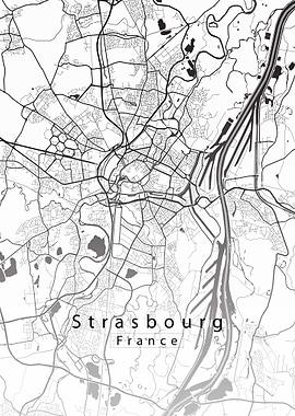 Strasbourg France City Map