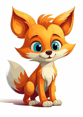 cute fox animal cartoon