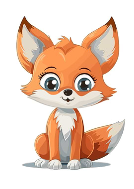 cute fox animal cartoon