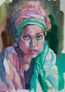 Girl with scarf